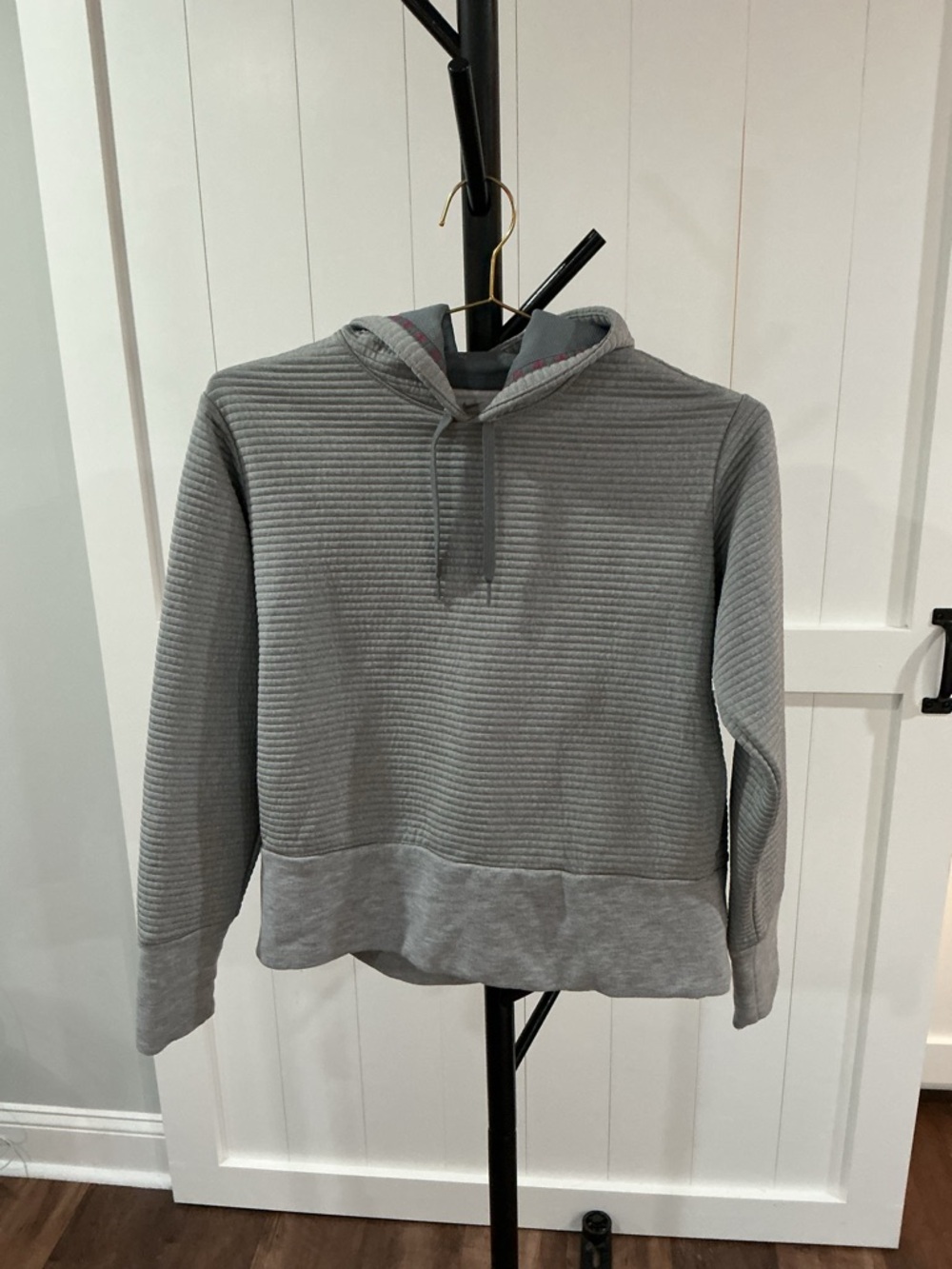 Nike Light Gray Dri-FIT Hooded Pullover with Pink Accents